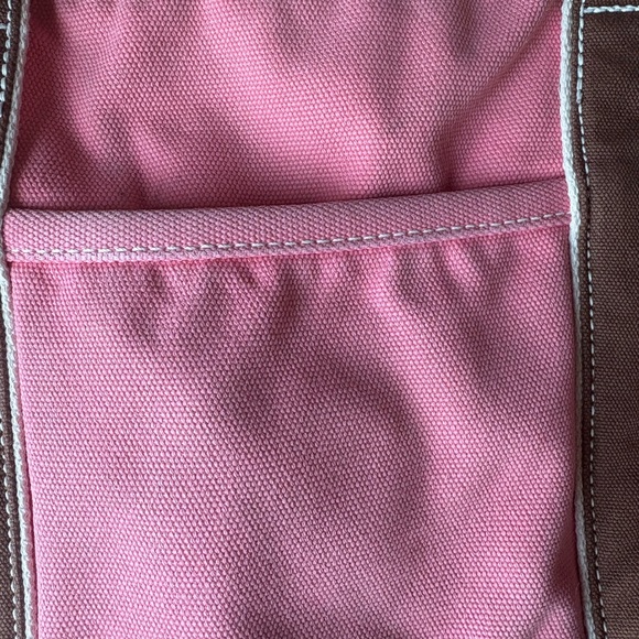 Pink and Brown Lands End Tote Bag - Picture 3 of 9